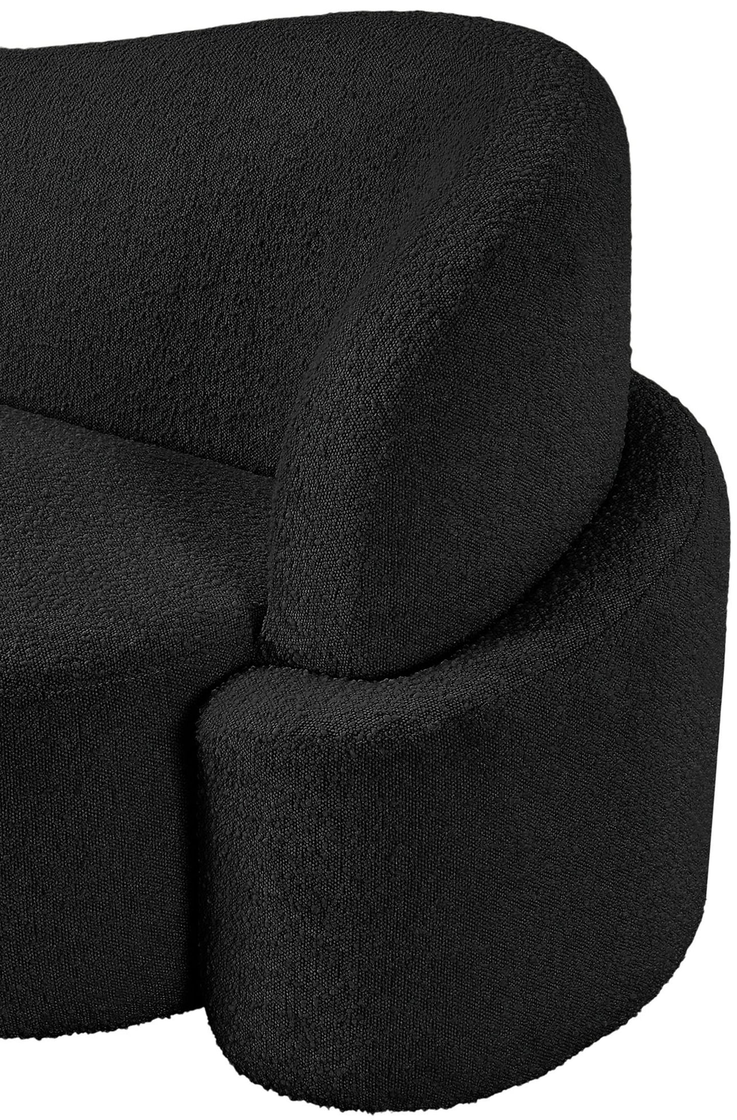 vance black boucle fabric chair c