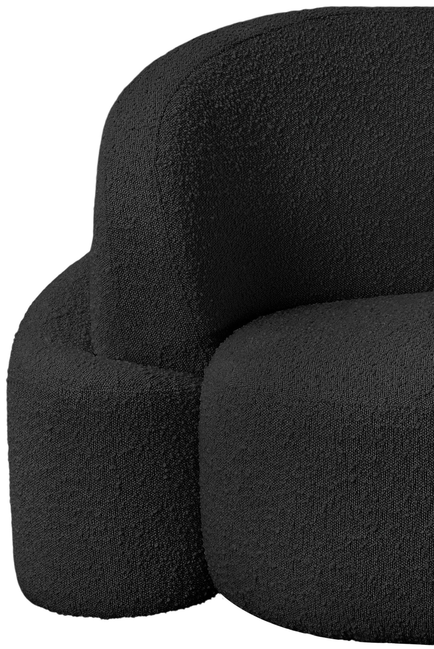 vance black boucle fabric chair c