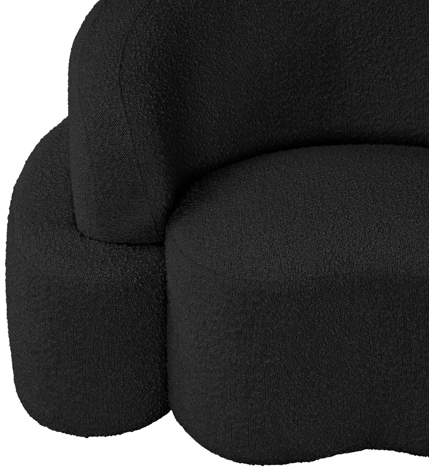 vance black boucle fabric chair c