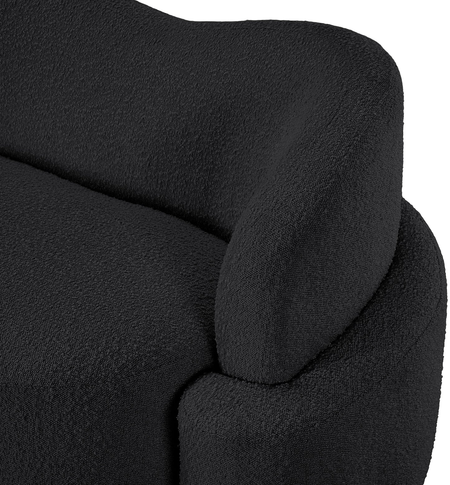 vance black boucle fabric loveseat l