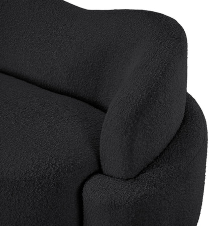 Vance Black Boucle Fabric Loveseat L