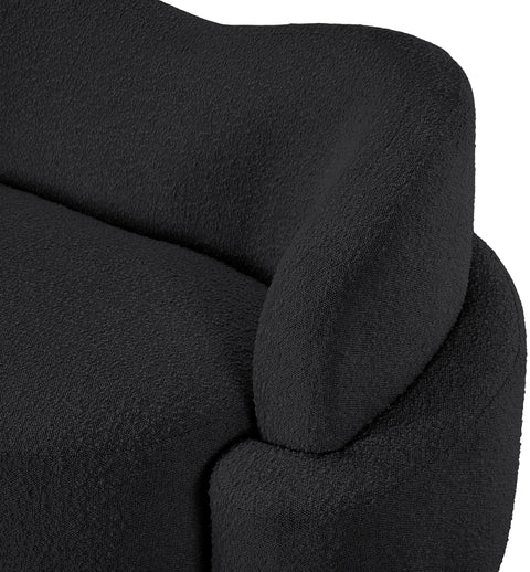 Vance Black Boucle Fabric Loveseat L