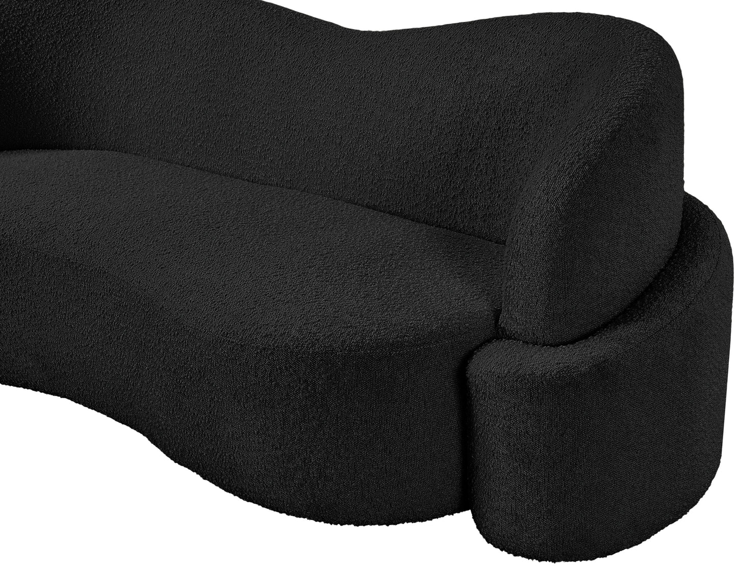 vance black boucle fabric loveseat l