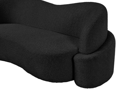 Vance Black Boucle Fabric Loveseat L