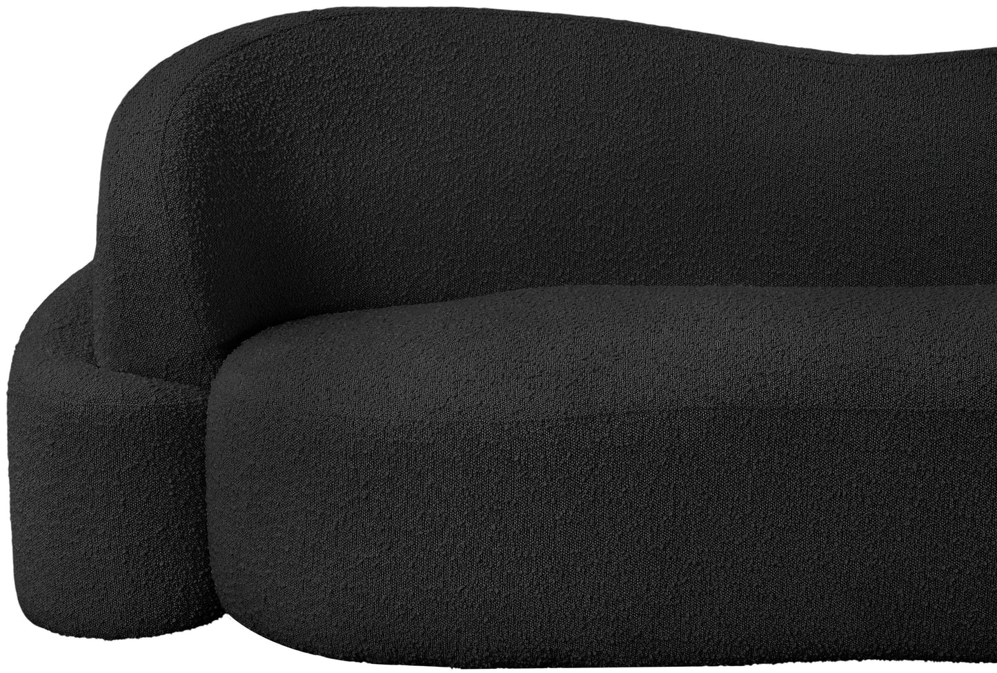 vance black boucle fabric loveseat l