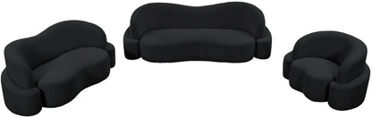 Vance Black Boucle Fabric Loveseat L