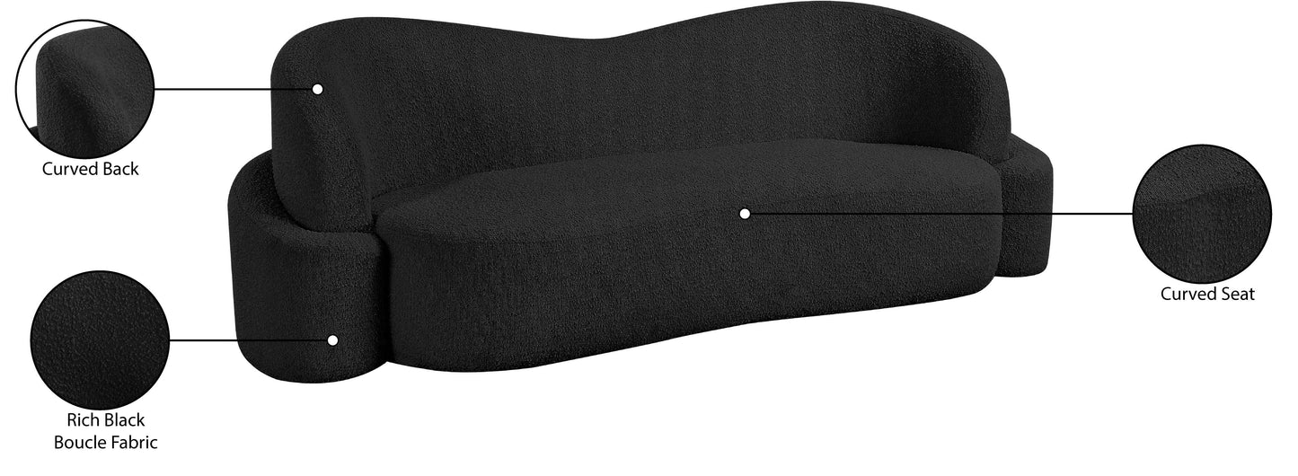 vance black boucle fabric sofa s