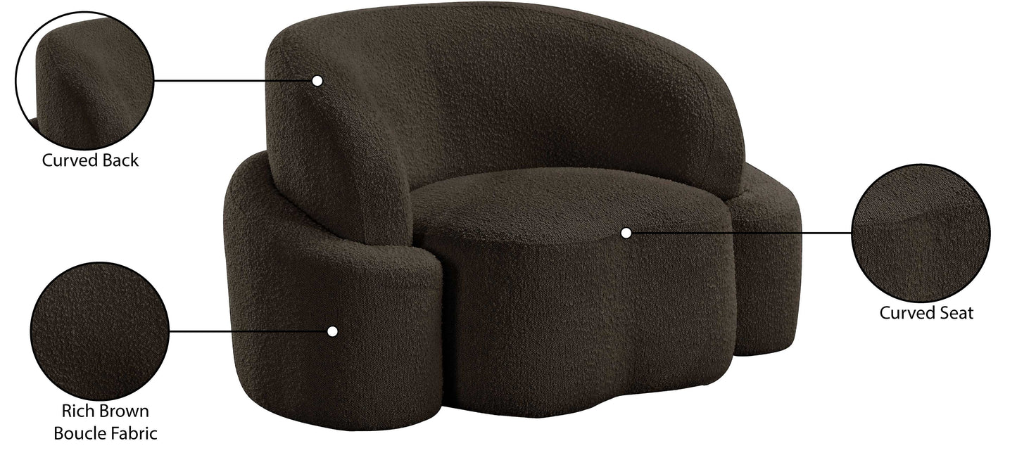 vance brown boucle fabric chair c