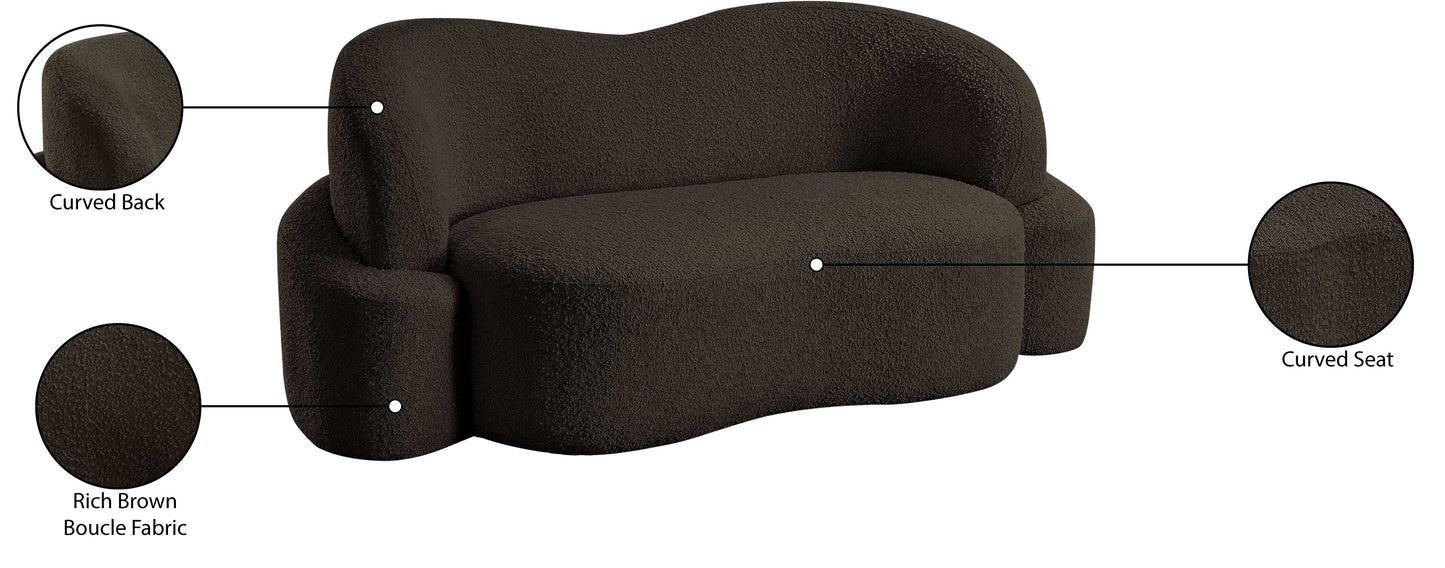 vance brown boucle fabric loveseat l