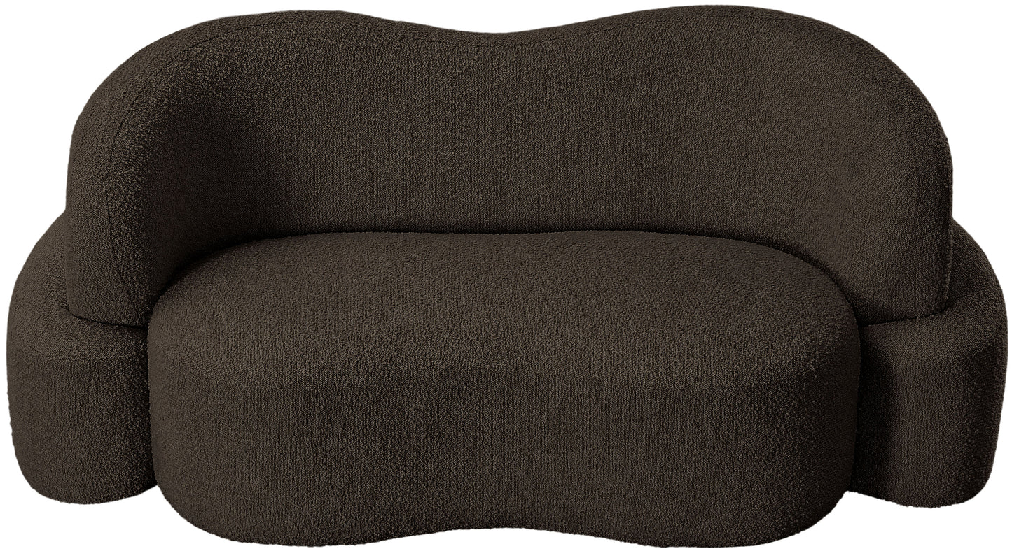 vance brown boucle fabric loveseat l