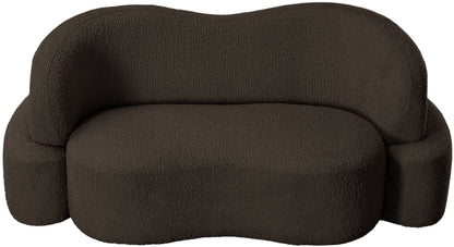 Vance Brown Boucle Fabric Loveseat L