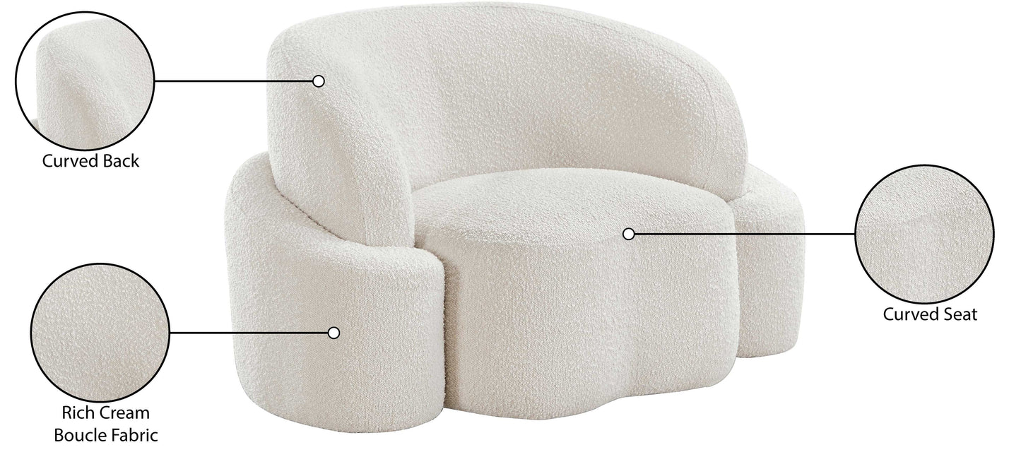 vance cream boucle fabric chair c