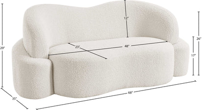 Vance Cream Boucle Fabric Loveseat L