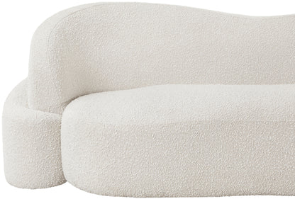 Vance Cream Boucle Fabric Loveseat L