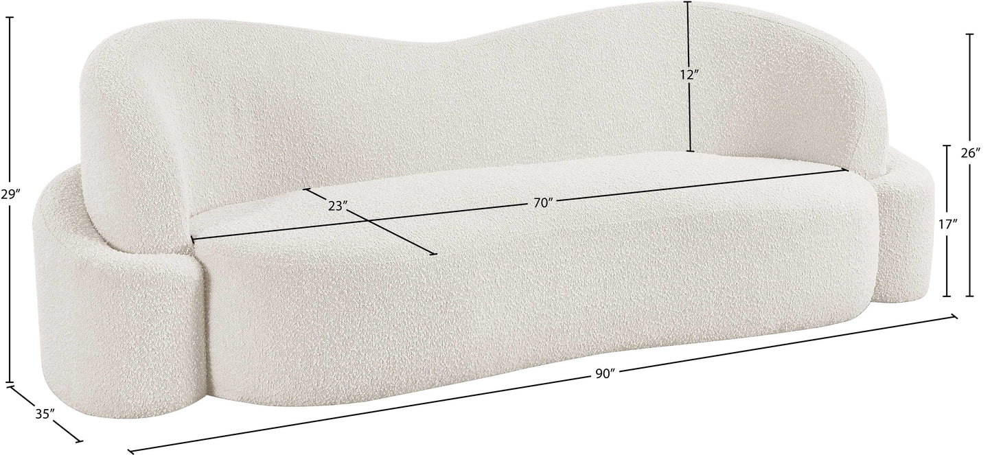 vance cream boucle fabric sofa s