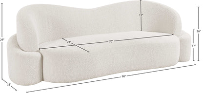 Vance Cream Boucle Fabric Sofa S