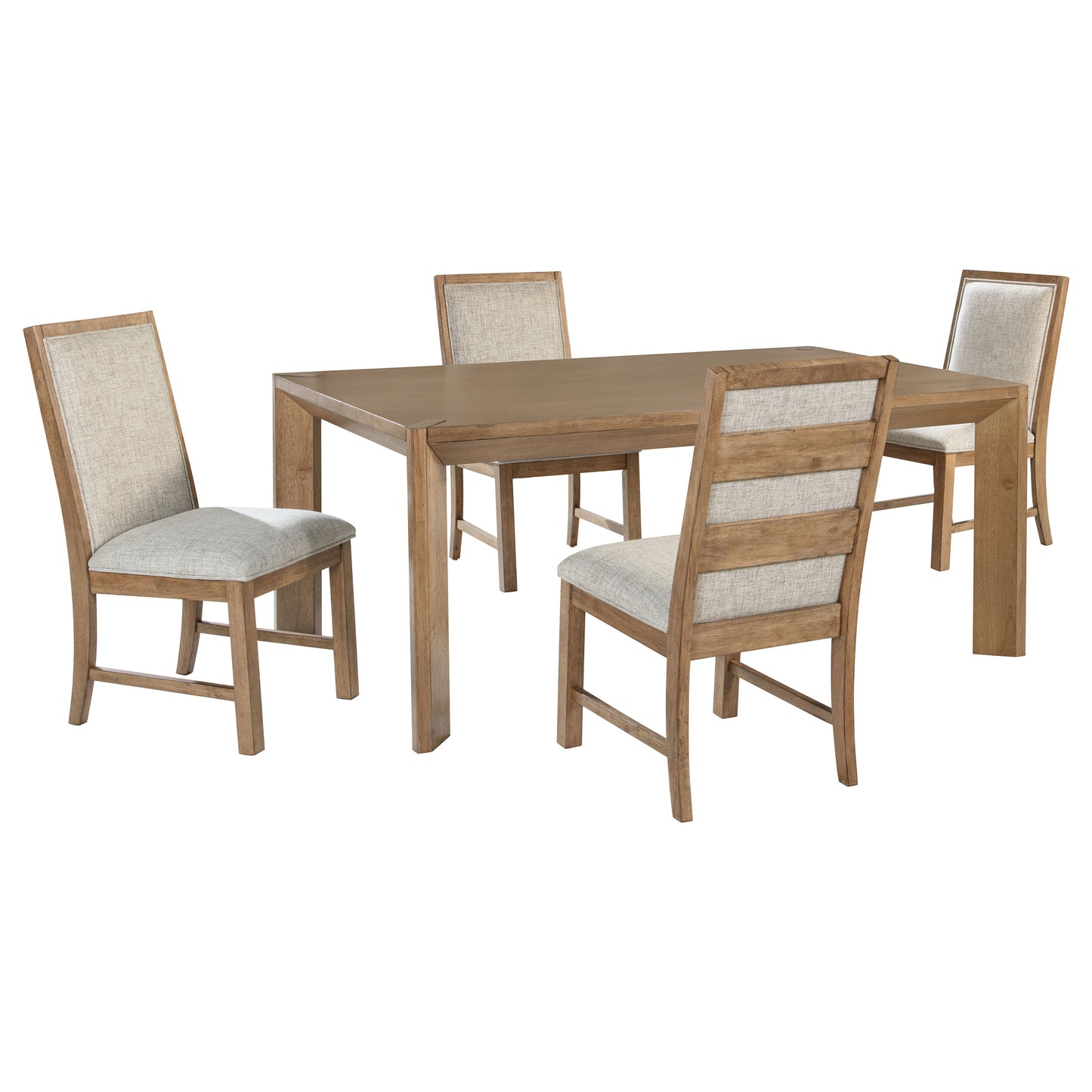 shannon 5-piece 72-inch rectangular dining set natural brownnatural brown