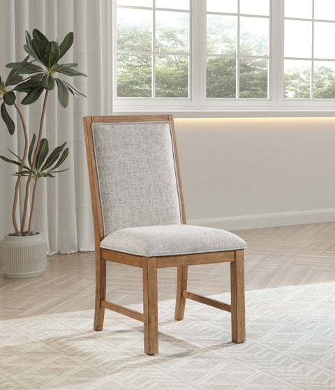 Shannon Upholstered Dining Side Chair Brown (Set of 2)Natural Brown