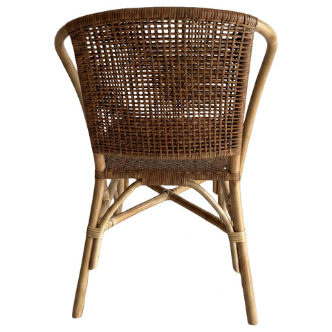 Denia Woven Rattan Dining Side Chair Brown (Set of 2)