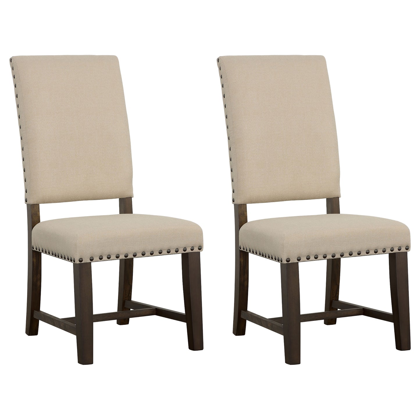 beaufort upholstered dining side chair beige (set of 2)beige