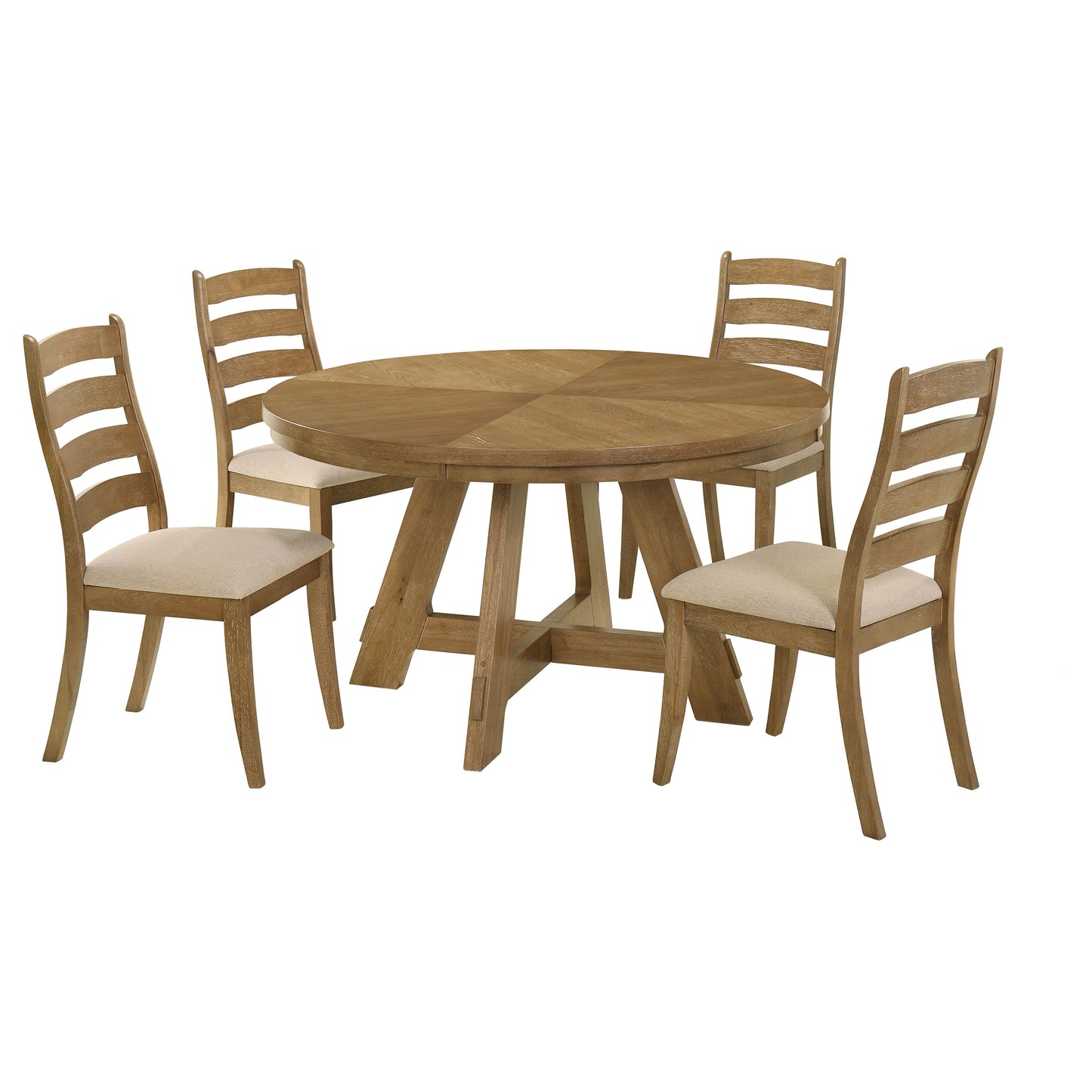 cinder 5-piece dining table set brown oak and lattebrown oak / latte