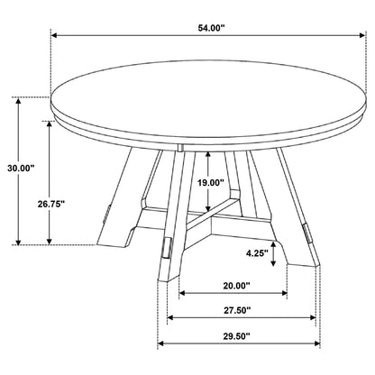 Trisha Round 54-inch Wood Dining Table Brown Oak