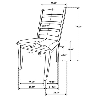 Trisha Wood Dining Side Chair Brown Oak (Set of 2)