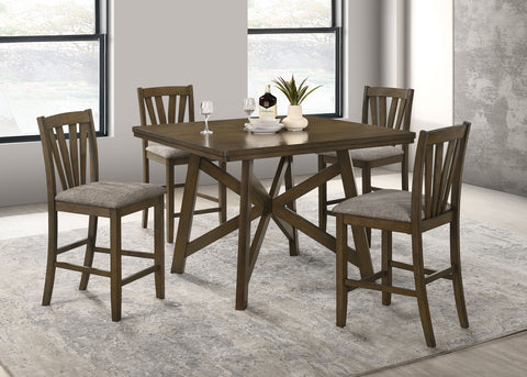 Brie 5-piece 47-inch Counter Height Dining Set BrownBrown