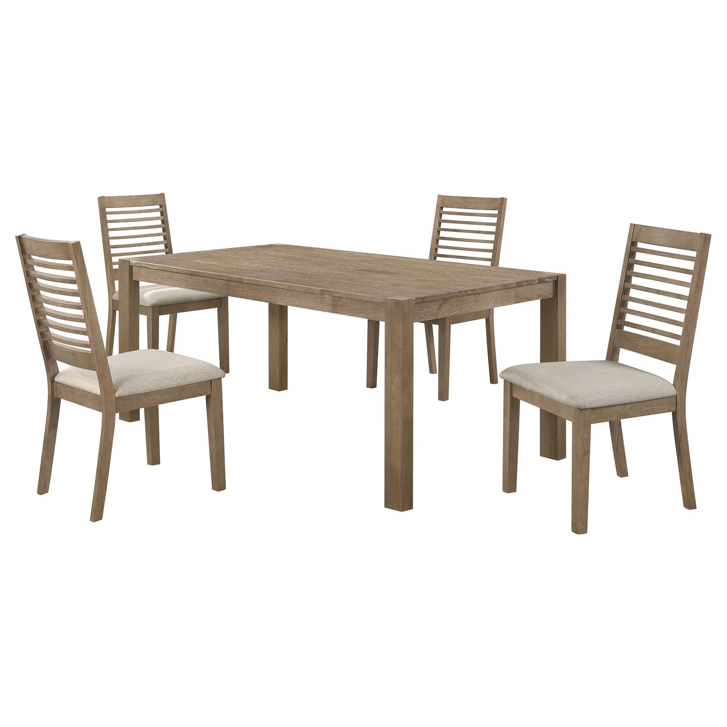 mackinnon 5-piece rectangular dining set brown washedwashed brown