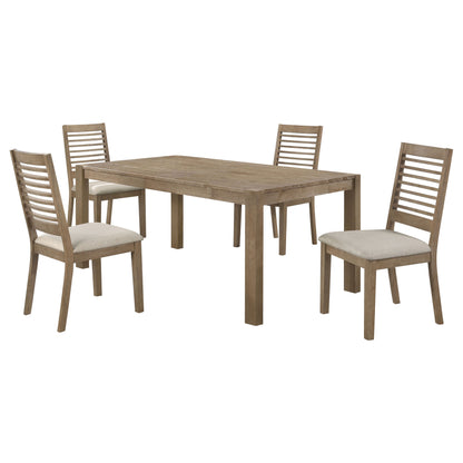 Mackinnon 5-piece Rectangular Dining Set Brown WashedWashed Brown