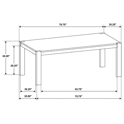 Dominique 71-inch Solid Wood Dining Table Washed Brown