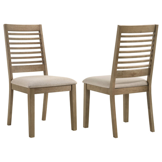 Dominique Wood Dining Side Chair Washed Brown (Set of 2)