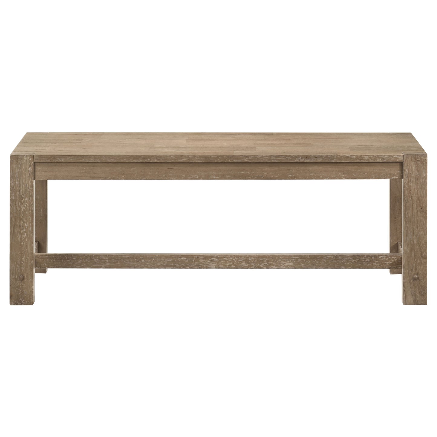 dominique wood trestle base dining bench washed brown