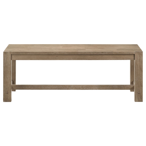 Mackinnon Wood Trestle Base Dining Bench Washed BrownWashed Brown
