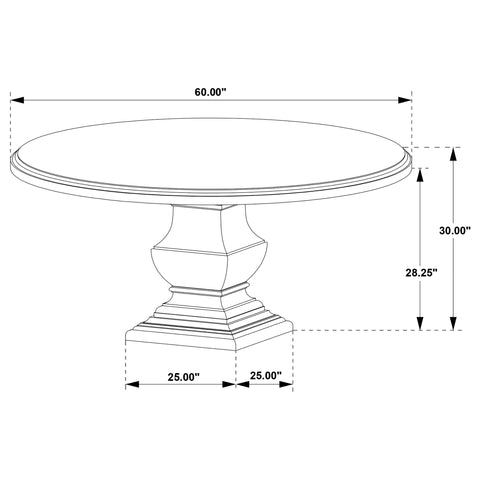 Bellatrix 60-inch Round Wood Dining Room Table Dark Cocoa