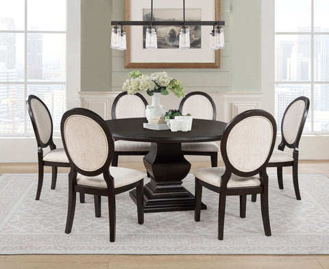 Bellatrix 60-inch Round Wood Dining Room Table Dark Cocoa