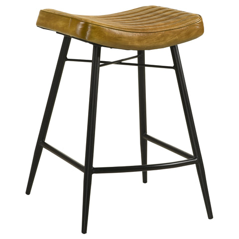 Gianni Leather Upholstered Counter Stool Camel (Set of 2)Antique Camel