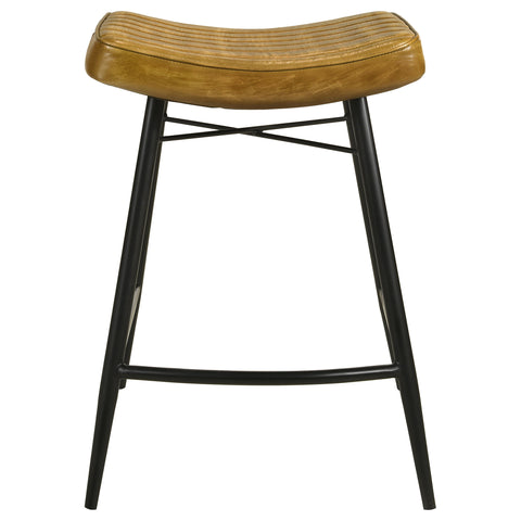 Gianni Leather Upholstered Counter Stool Camel (Set of 2)Antique Camel