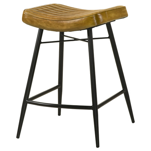 Gianni Leather Upholstered Counter Stool Camel (Set of 2)Antique Camel