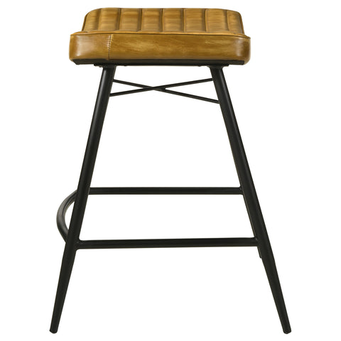 Gianni Leather Upholstered Counter Stool Camel (Set of 2)Antique Camel