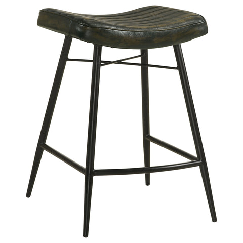 Gianni Leather Upholstered Counter Stool Espresso (Set of 2)Antique Espresso