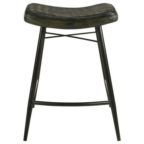 Gianni Leather Upholstered Counter Stool Espresso (Set of 2)Antique Espresso