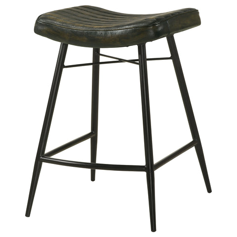 Gianni Leather Upholstered Counter Stool Espresso (Set of 2)Antique Espresso