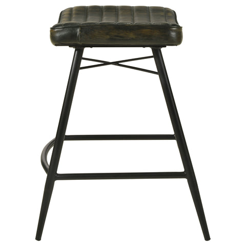 Gianni Leather Upholstered Counter Stool Espresso (Set of 2)Antique Espresso
