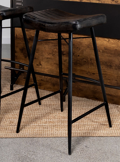 Gianni Leather Upholstered Bar Stool Espresso (Set of 2)Antique Espresso