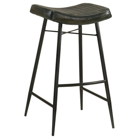 Gianni Leather Upholstered Bar Stool Espresso (Set of 2)Antique Espresso