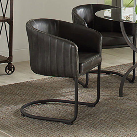 7" Leatherette Upholstered Dining Arm Chair AnthraciteAnthracite