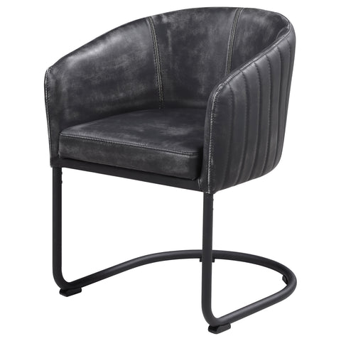 7" Leatherette Upholstered Dining Arm Chair AnthraciteAnthracite