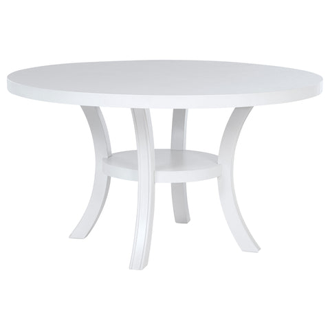 Twain 5-piece 54-inch Round Wood Dining Table Set Pearl WhitePearl White