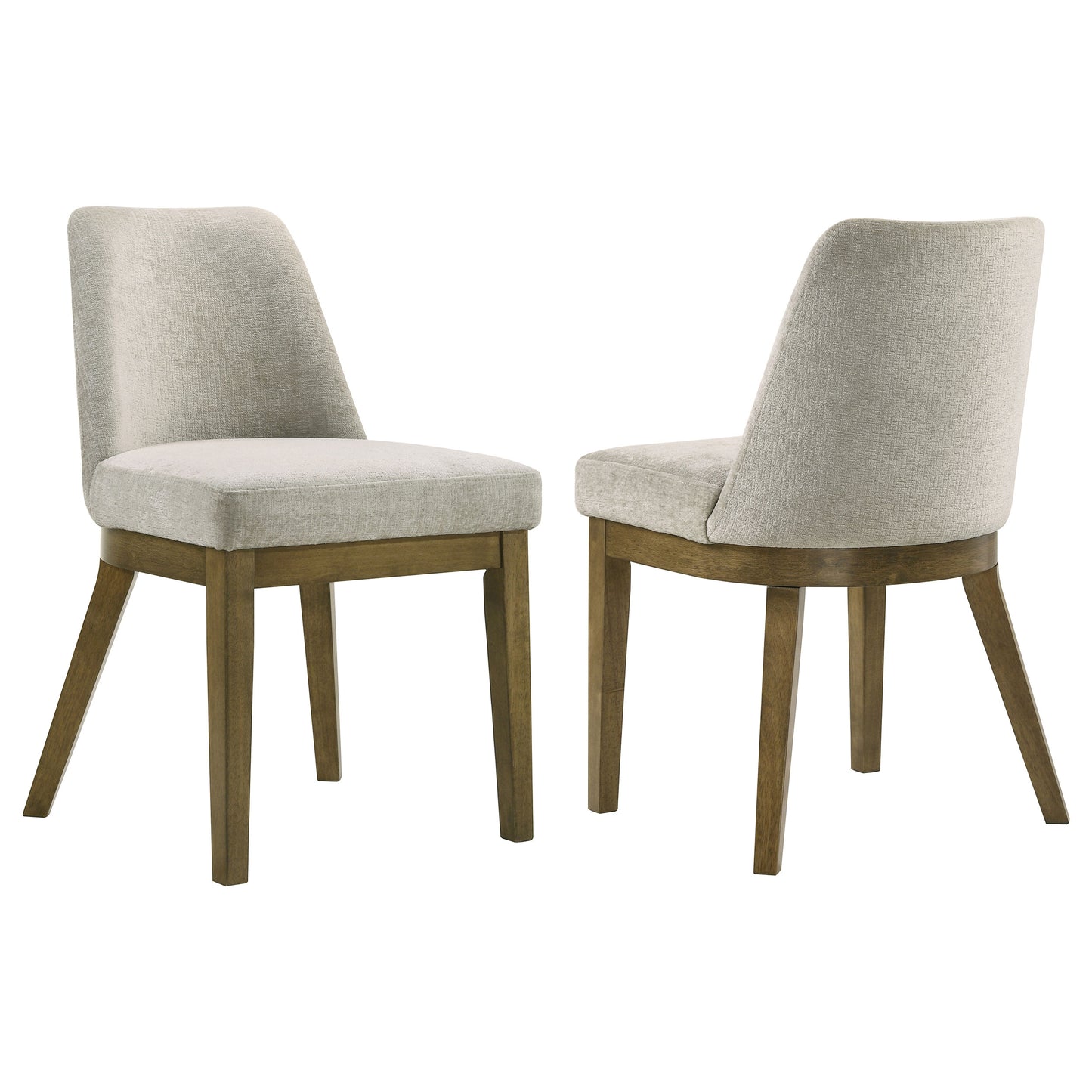 caballo upholstered dining side chair brown oak (set of 2)light tan